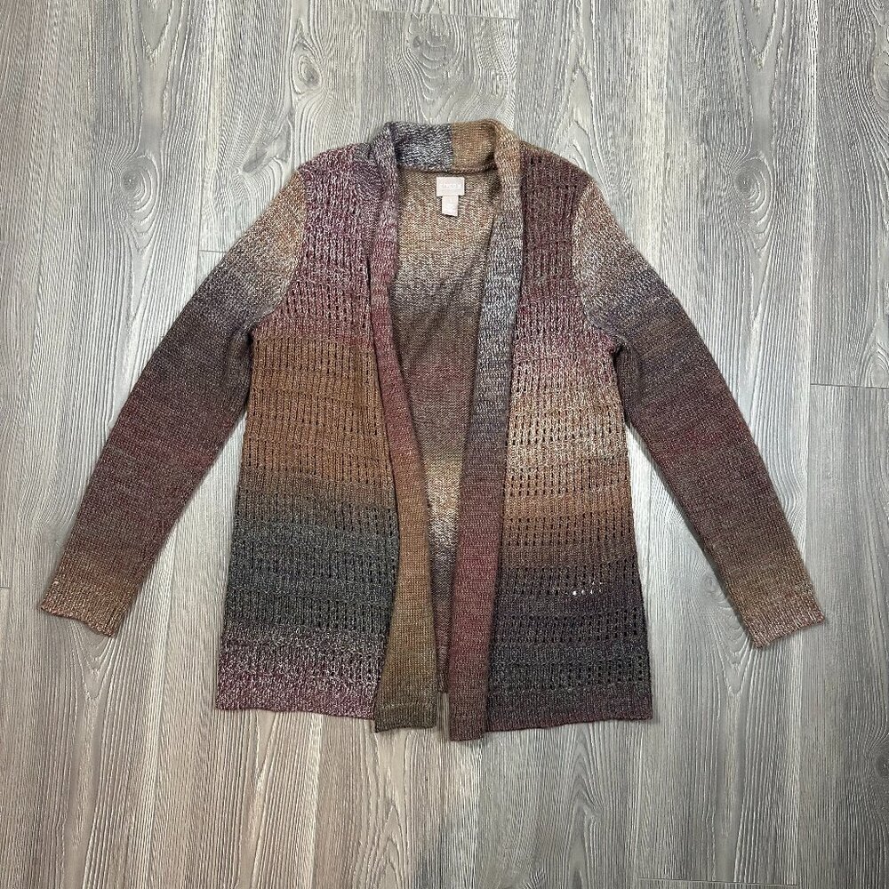 Chico’s Multi-Color Knit Cardigan Sweater Size M